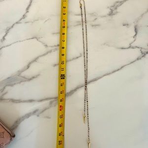 Asymmetrical multi colored stone and gold necklace retail $178
